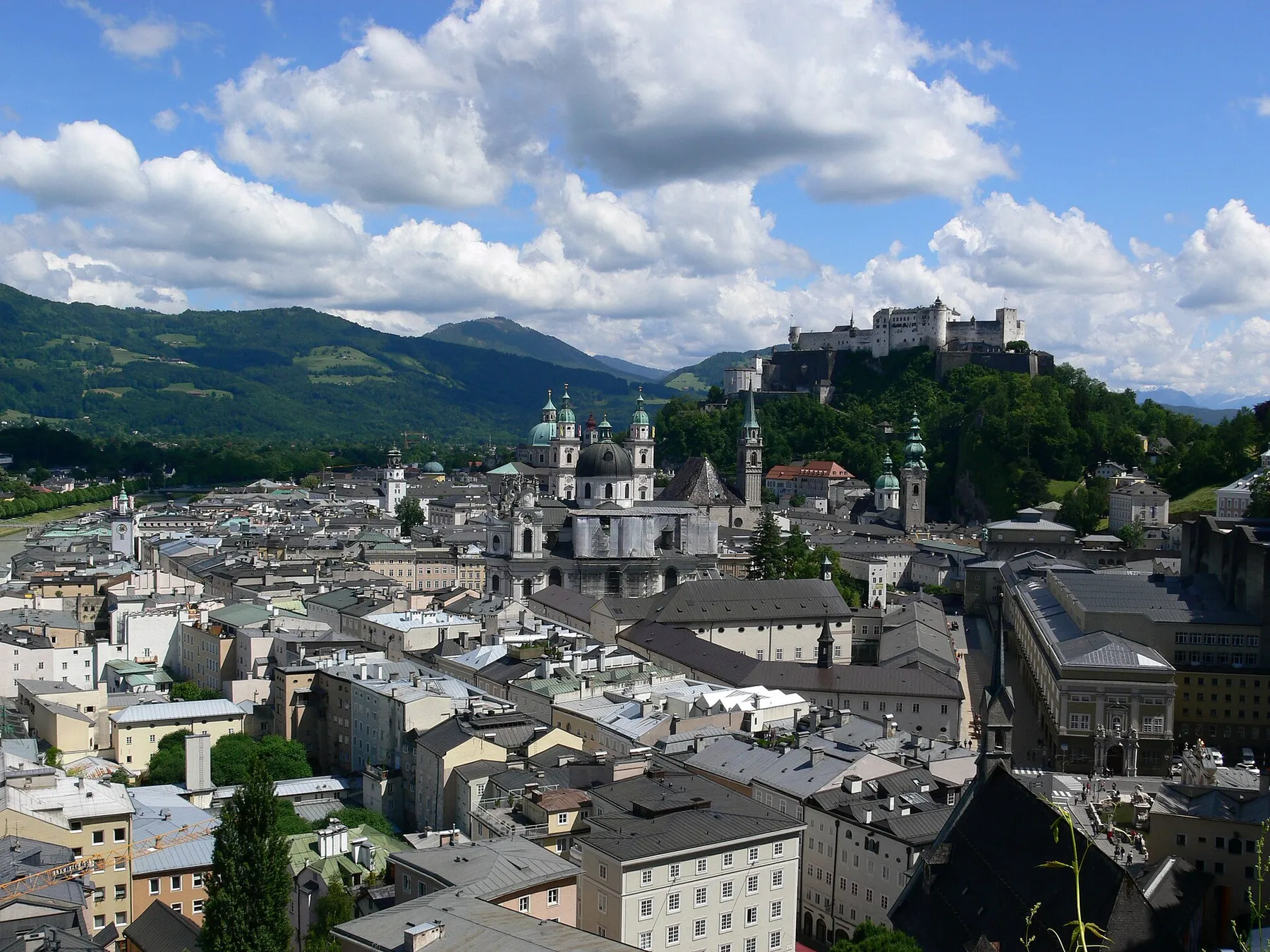 Salzburg, Aussicht vom Mönchsberg Blick über die Altstadt