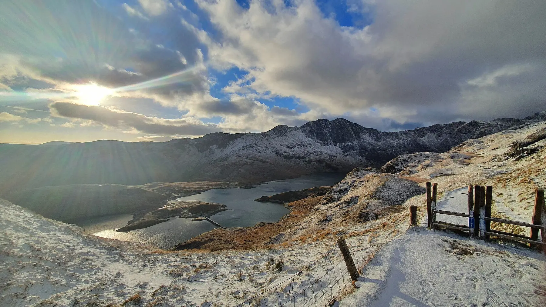 Snowdon Pyg track in the snow